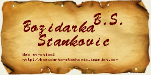 Božidarka Stanković vizit kartica